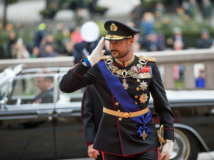 Kronprinsregenten ankommer Stortinget. Foto: Morten Brakestad / Stortinget